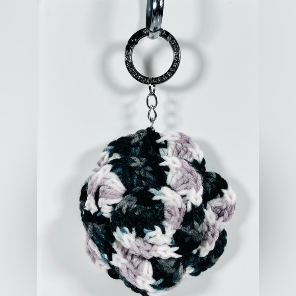 Hand Crafted Accessories - Marble Crochet Flower Bag Charm